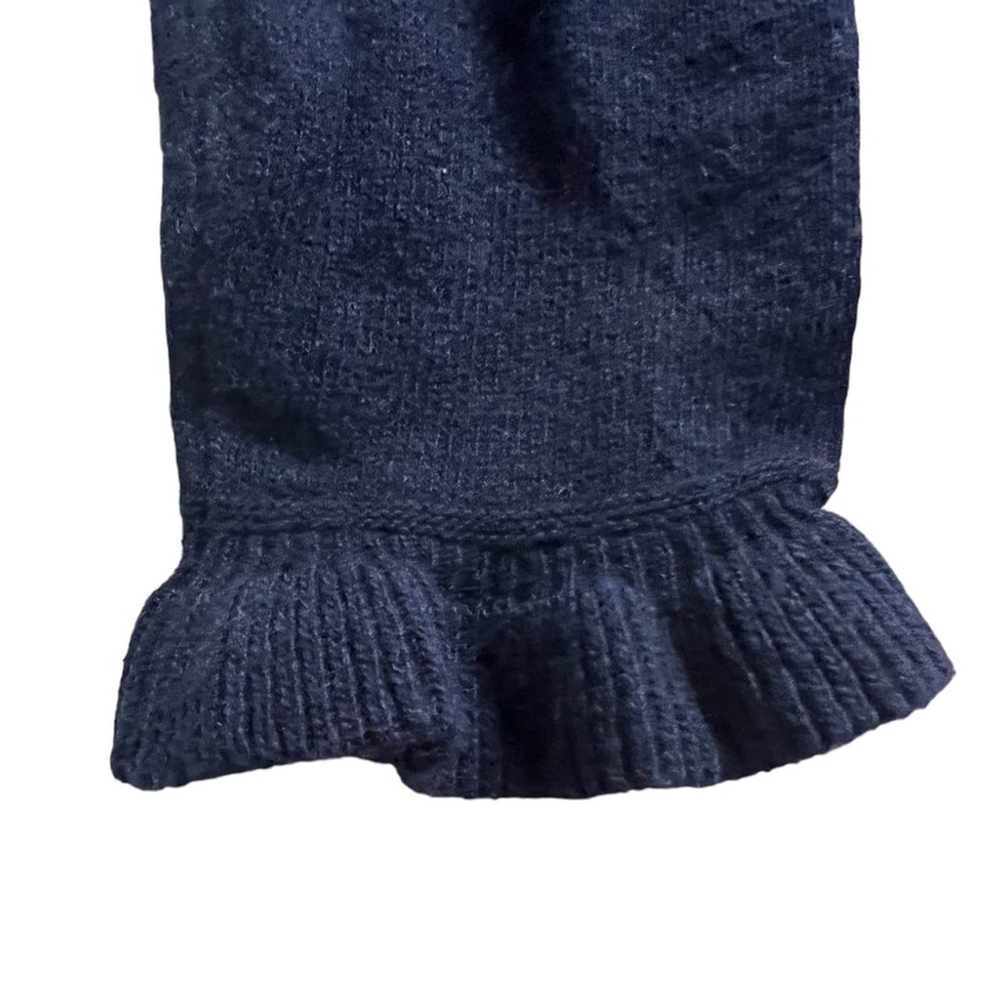 Navy Blue Banana Republic Merino Wool/Cashmere Cardigan with Ruffle Sleeve - Picture 5 of 7
